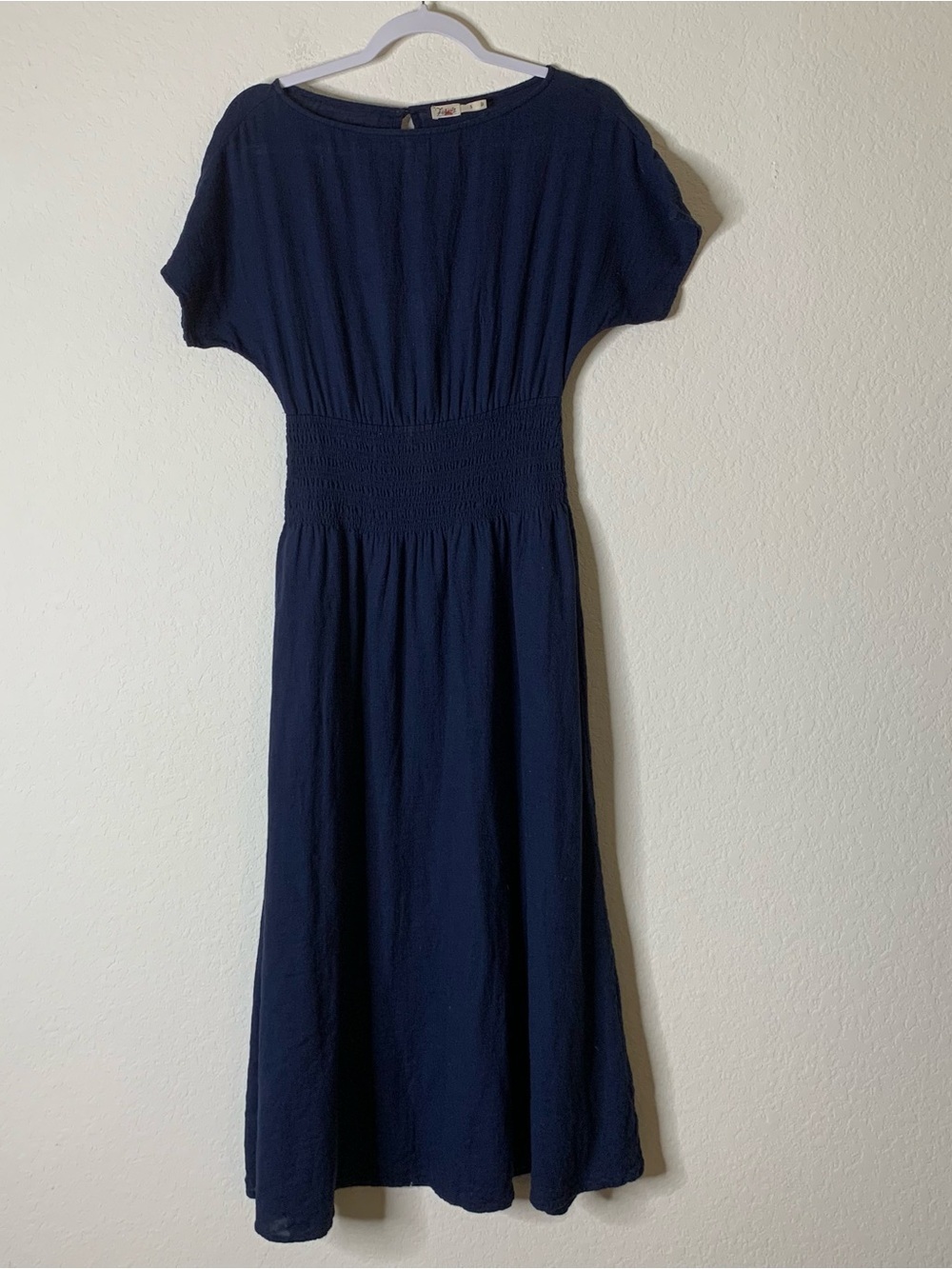 Faherty Womens navy blue coast to coast cotton maxi dress S